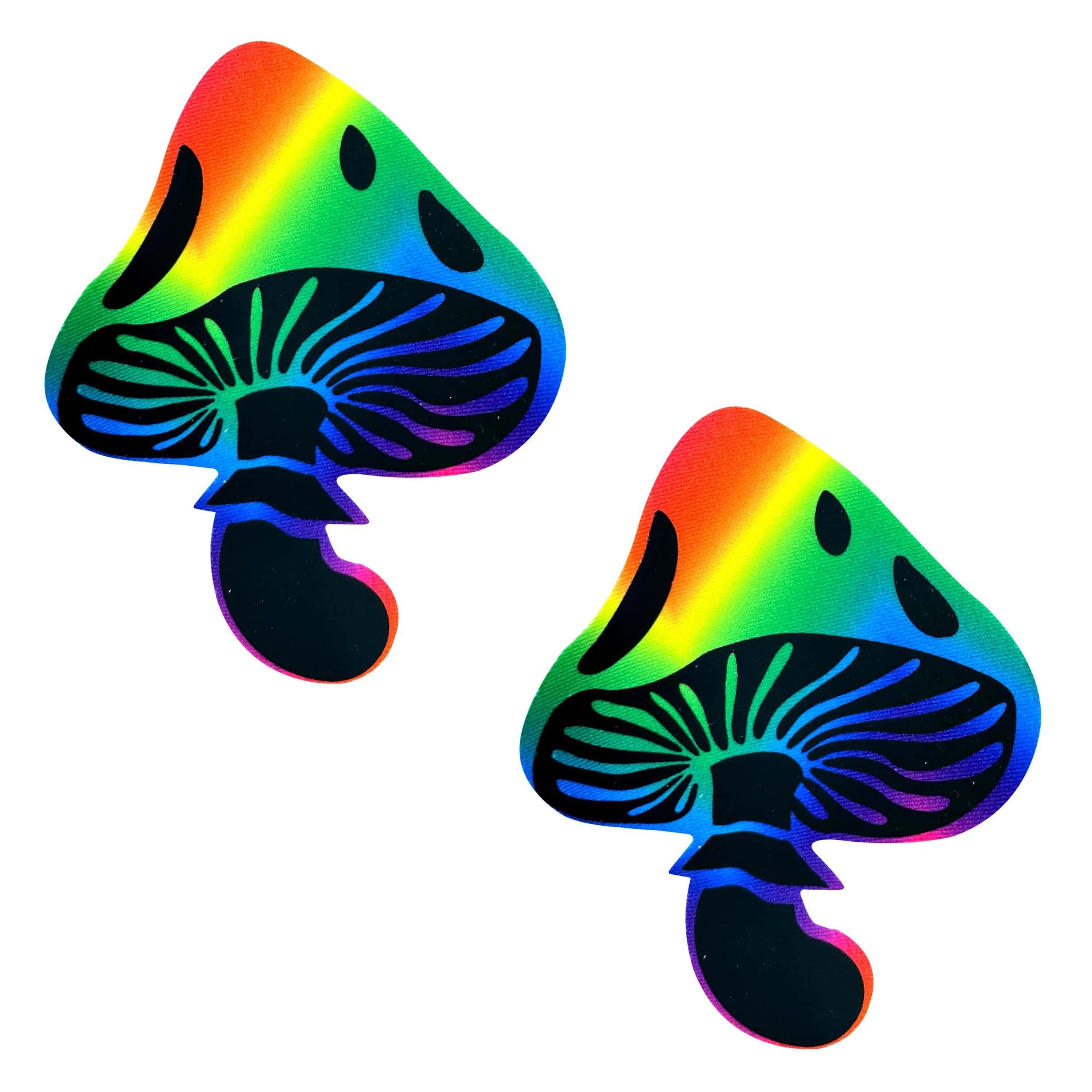 Rainbow Trippin' Psychedelic Toadstool Nipple Cover Pasties - GreatEagleInc
