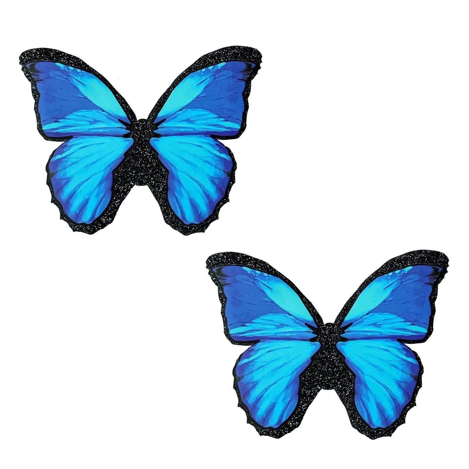 Beautiful Blue Black Glitter Butterfly Nipple  Cover Pasties - GreatEagleInc