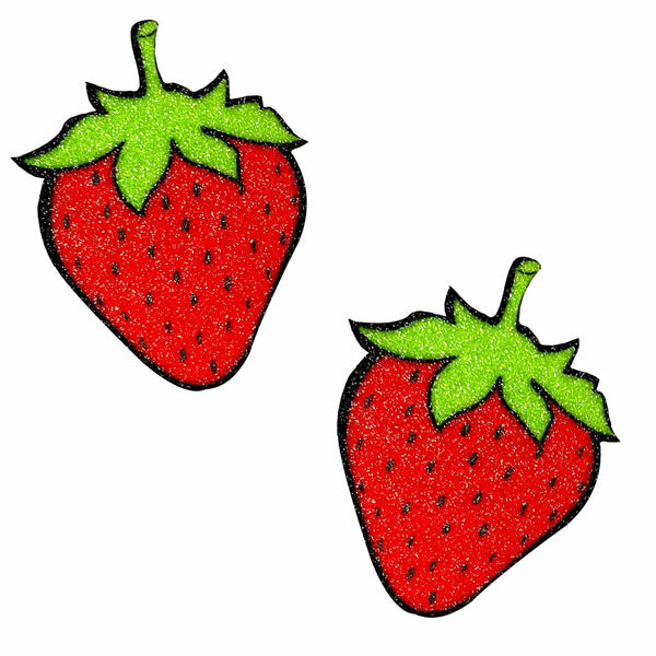 Juicy Strawberry Glitter Nipple Cover Pasties - GreatEagleInc