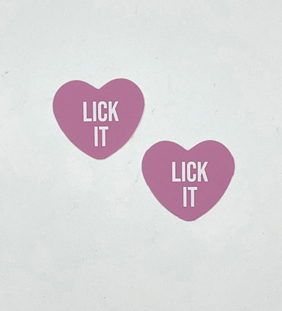 Lick It Light Pink Candy Heart Pasties - GreatEagleInc