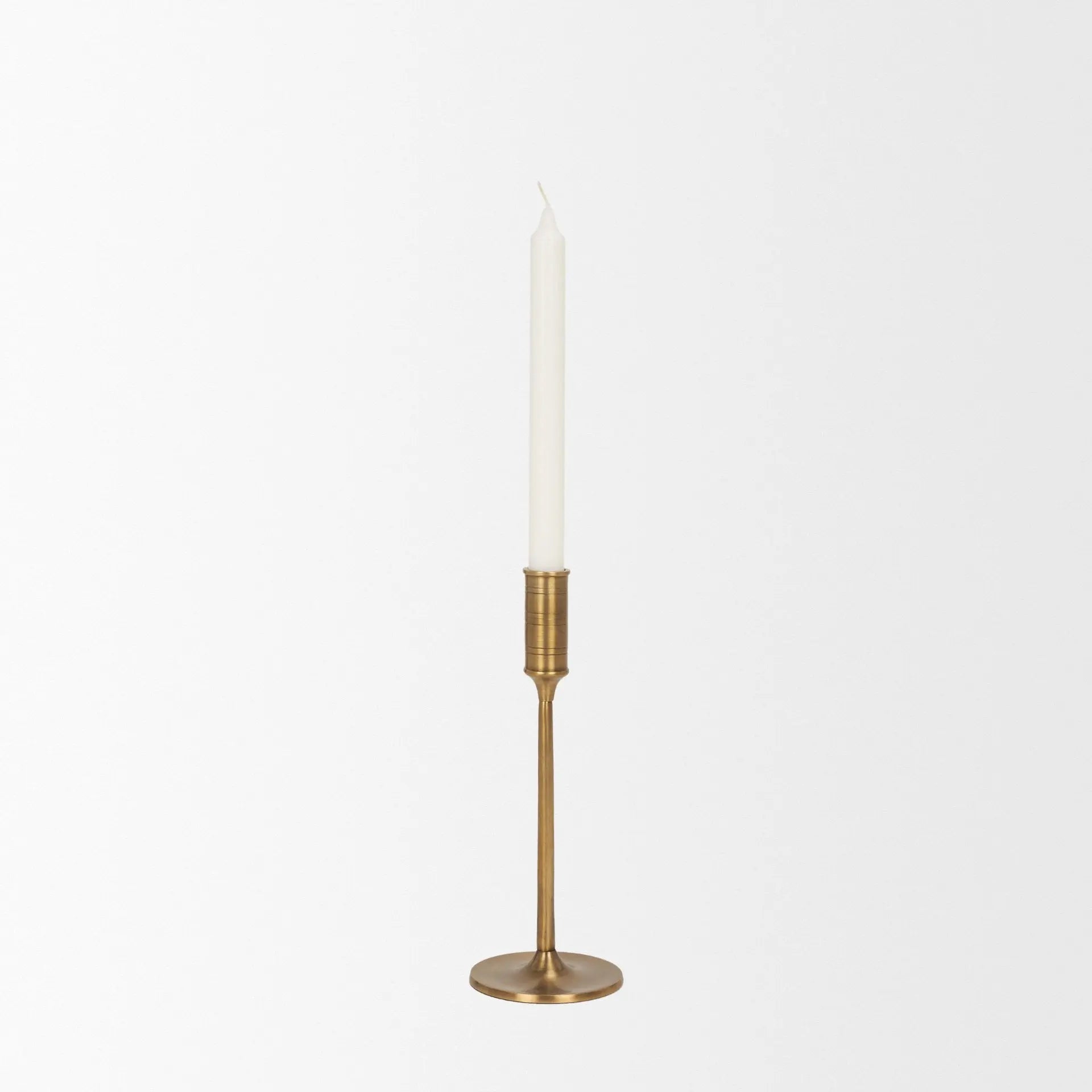 10" Antiqued Brass Metal Tabletop Taper Candlestick Homeroots Home Decor