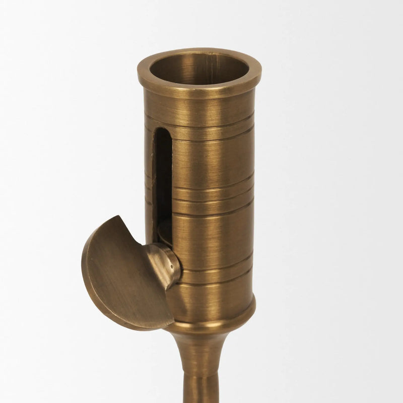 10" Antiqued Brass Metal Tabletop Taper Candlestick Homeroots Home Decor
