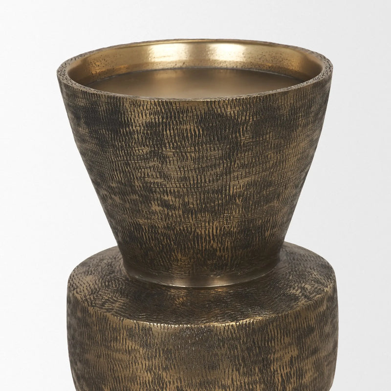 10" Antiqued Gold Metal Tabletop Votive Candle Holder Homeroots Home Decor