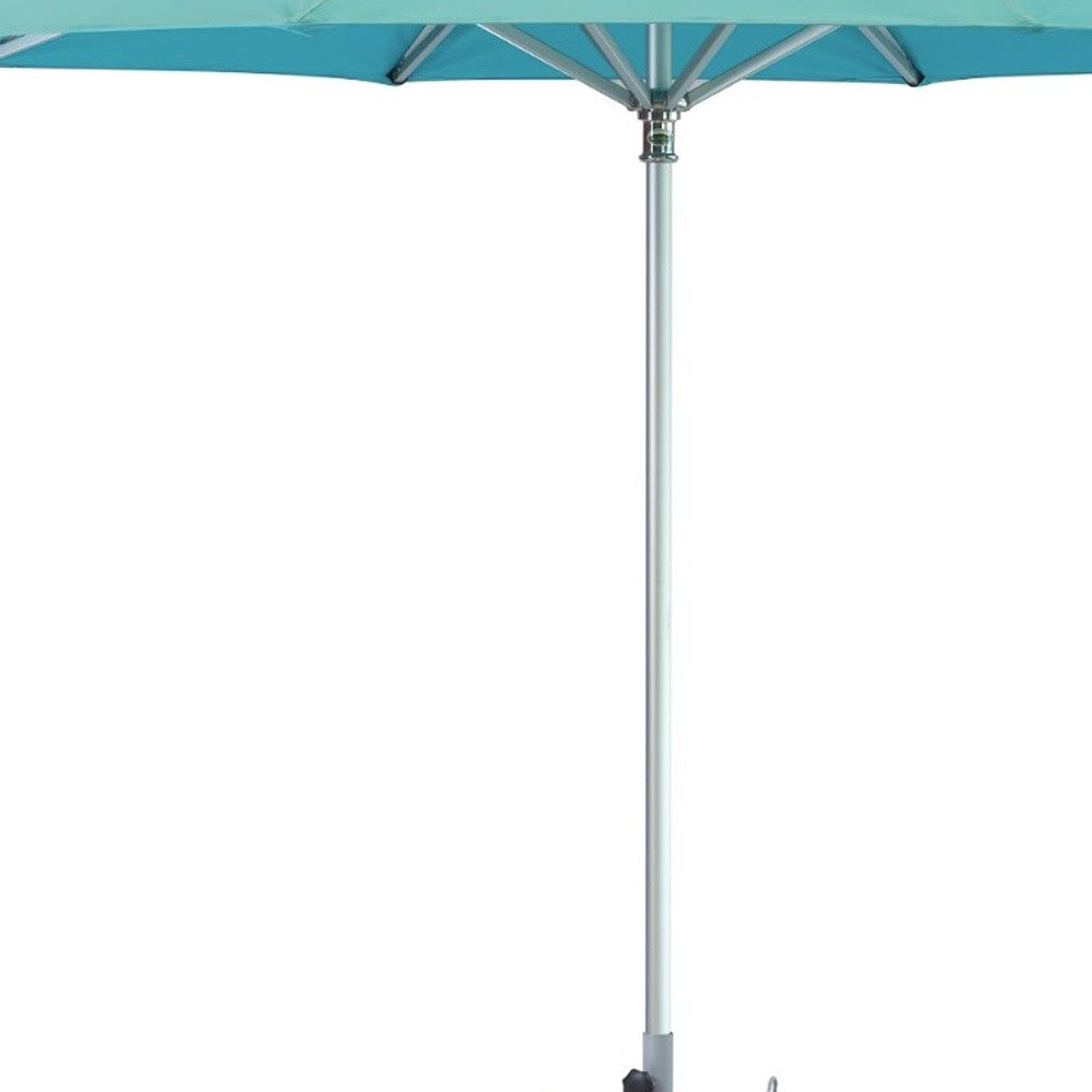 10' Aqua Polyester Round Market Patio Umbrella Homeroots Outdoor