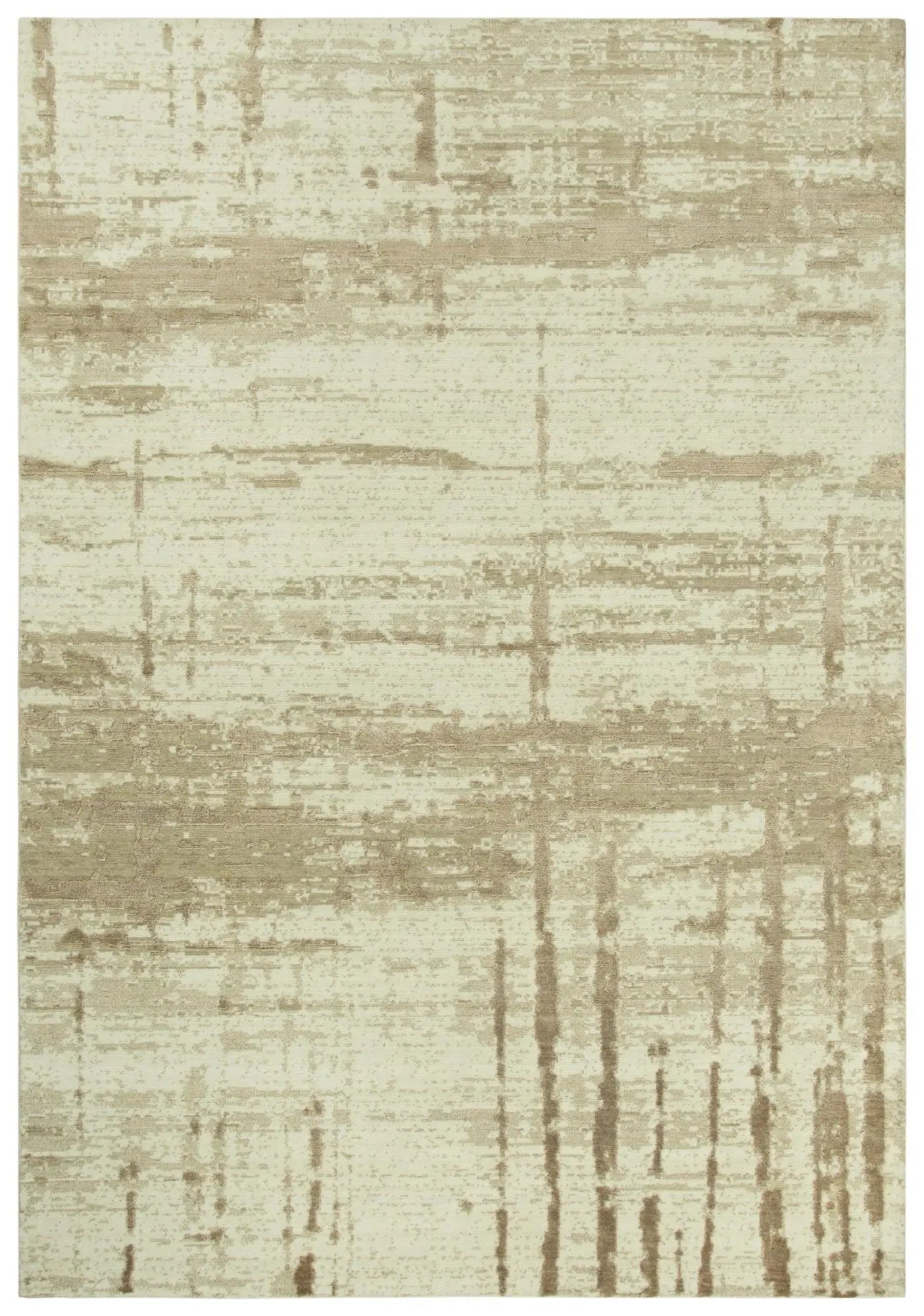 10' Beige Ivory And Tan New Zealand Lambs Wool Abstract Hand Carved Handmade Area Rug Homeroots Home Decor