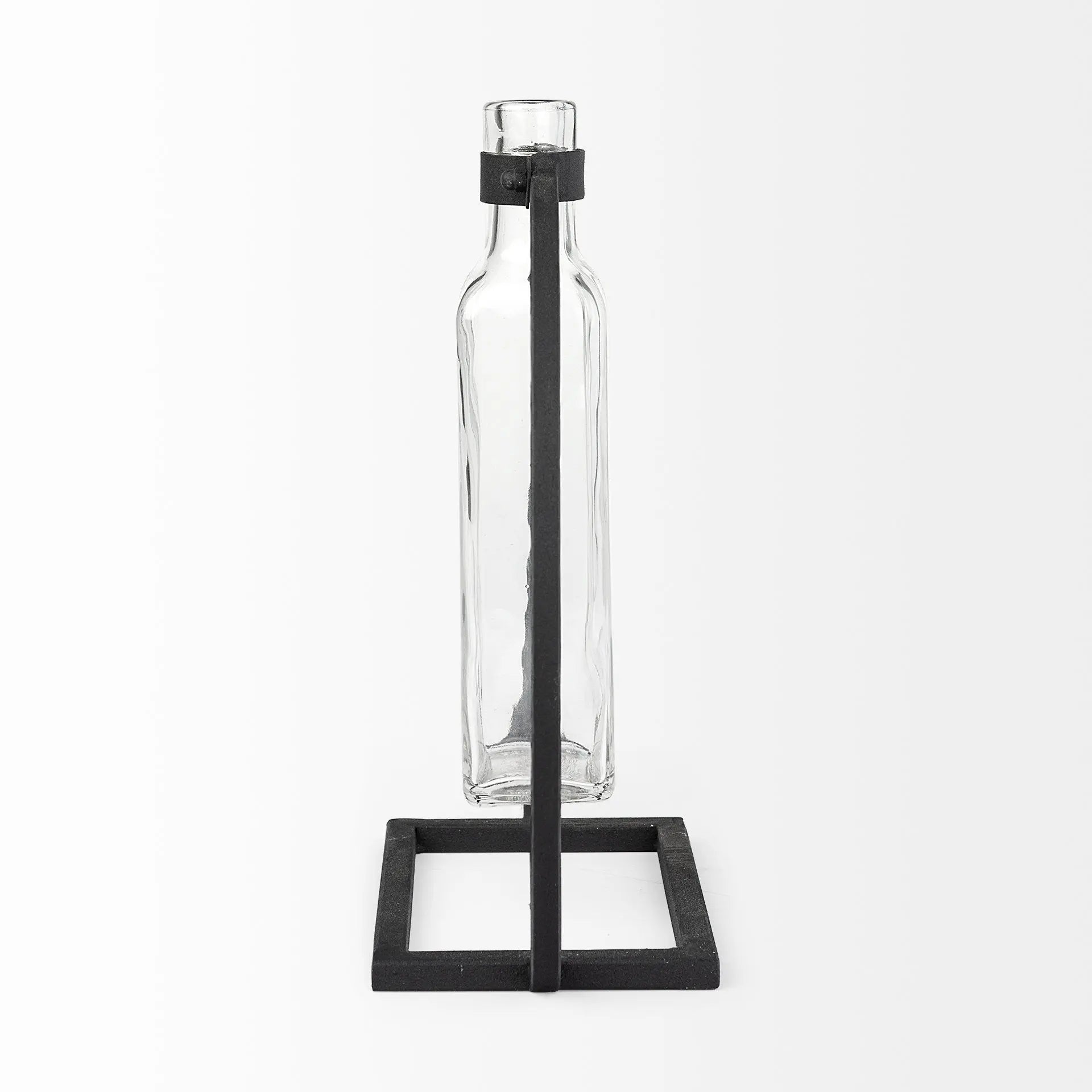 10" Black Abstract Cylinder Metal Table Vase Homeroots Home Decor