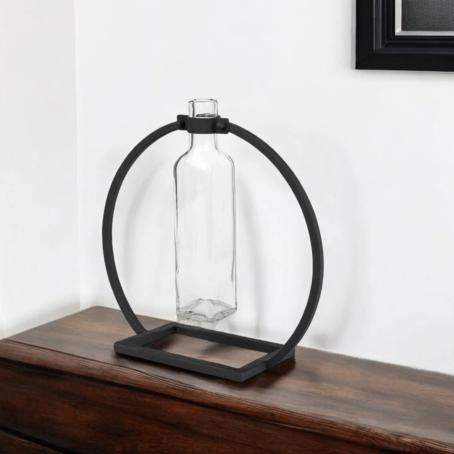 10" Black Abstract Cylinder Metal Table Vase Homeroots Home Decor