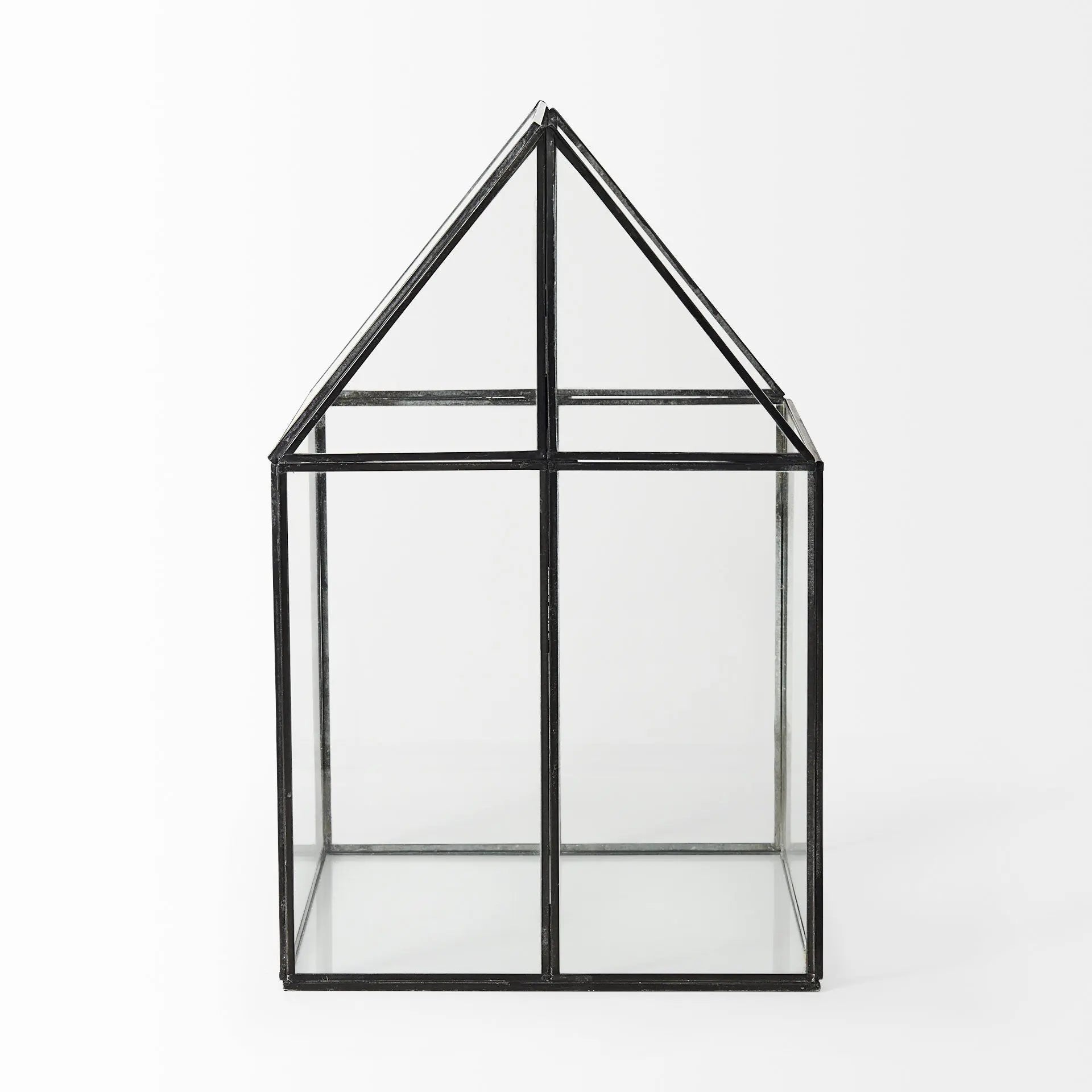 10" Black And Clear Glass And Metal Box Homeroots Office