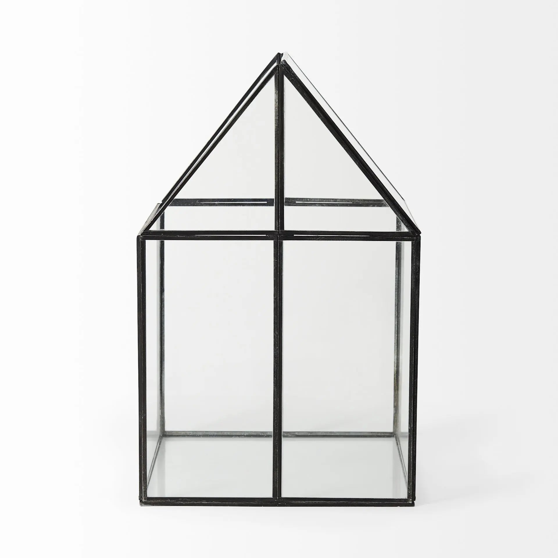 10" Black And Clear Glass And Metal Box Homeroots Office