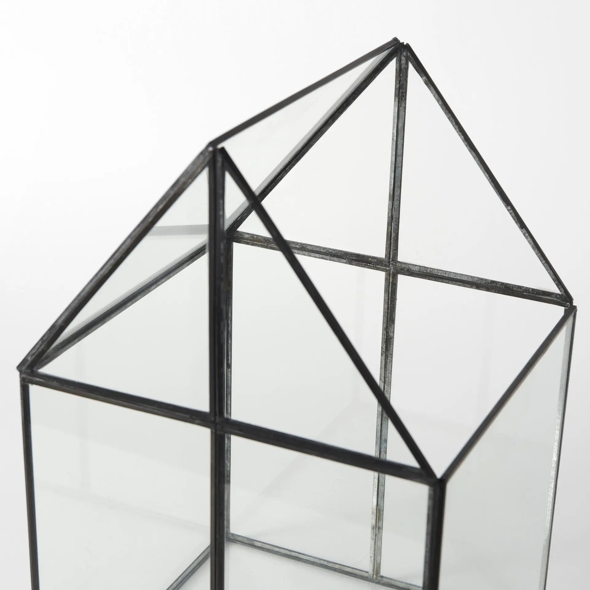 10" Black And Clear Glass And Metal Box Homeroots Office