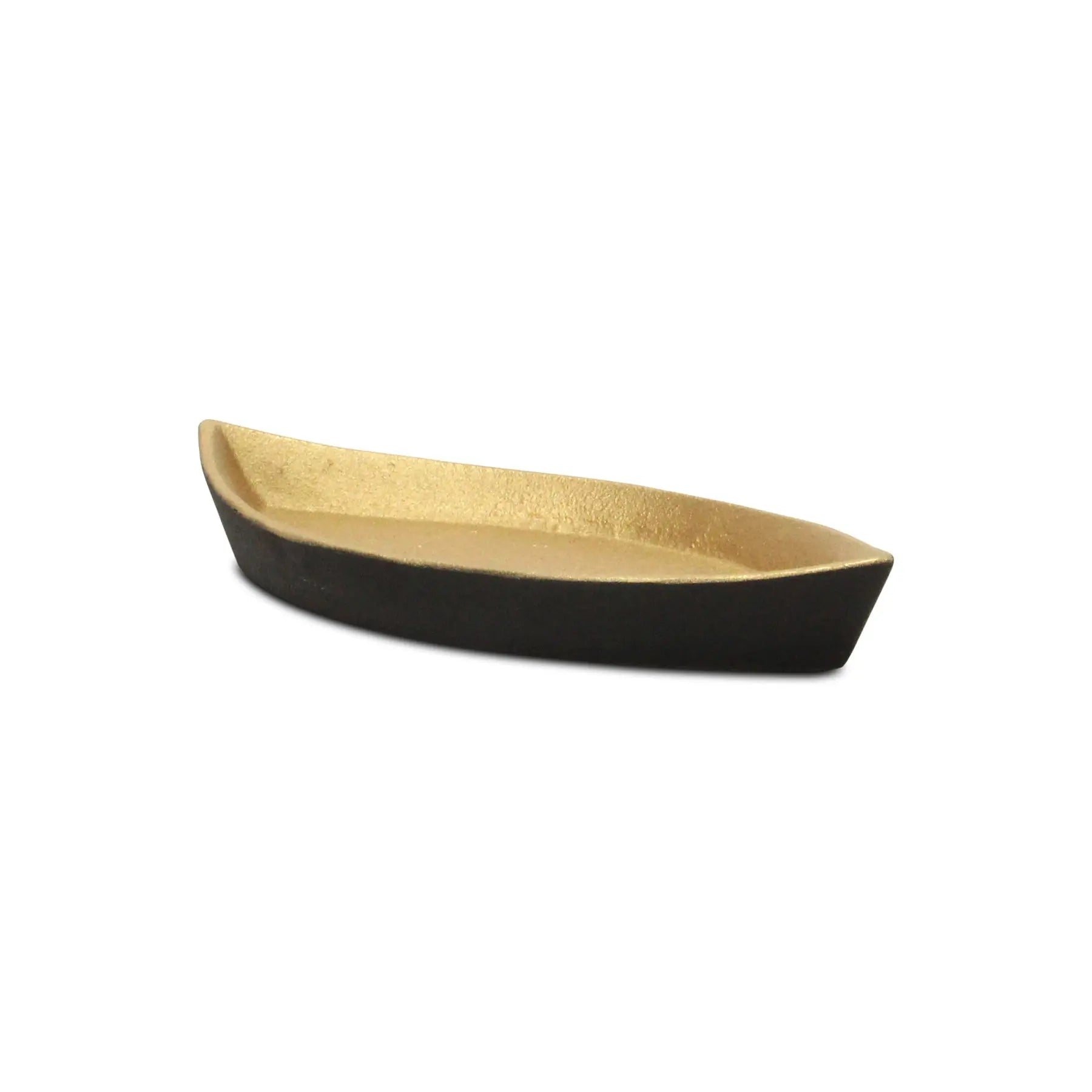 10" Black And Gold Cast Iron Oval Boat Shaped Tray Homeroots Kitchen & Dining