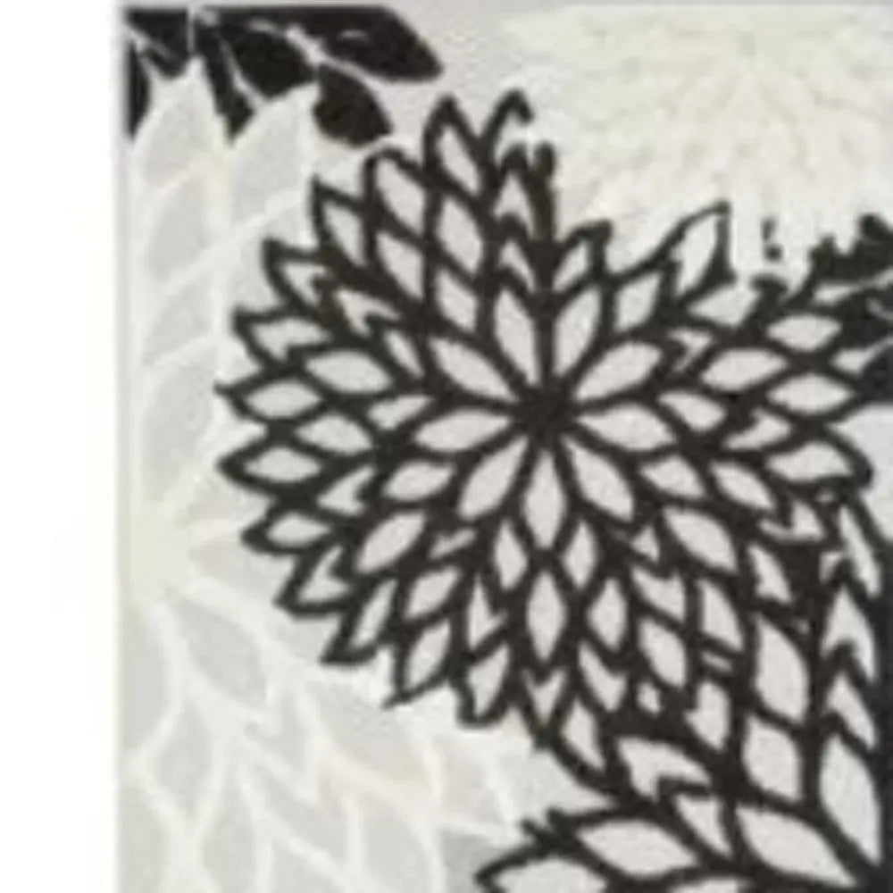 10' Black And White Indoor Outdoor Runner Rug Homeroots Outdoor