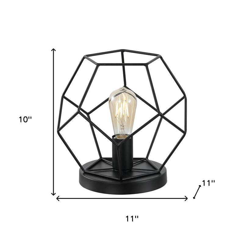 10" Black Geometric Table Lamp Homeroots Lighting
