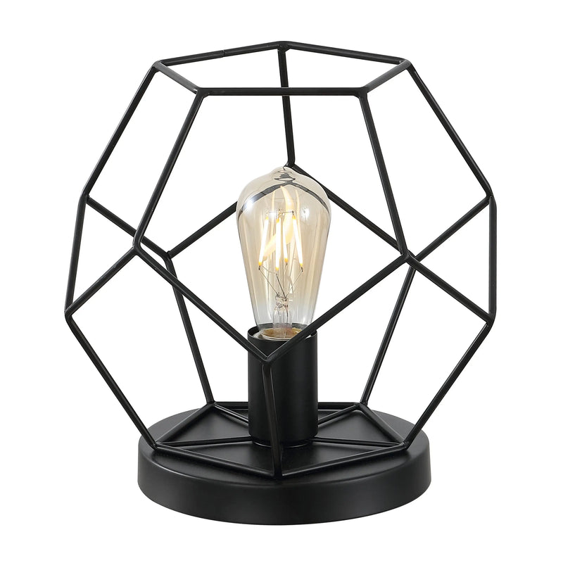 10" Black Geometric Table Lamp Homeroots Lighting