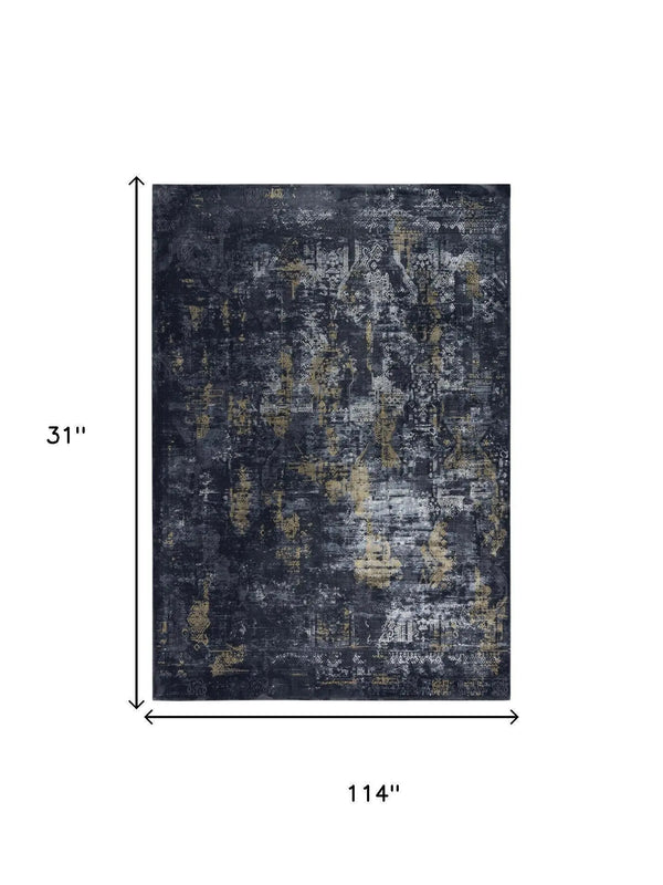 10' Black Gray Beige And Ivory Abstract Area Rug Homeroots Home Decor