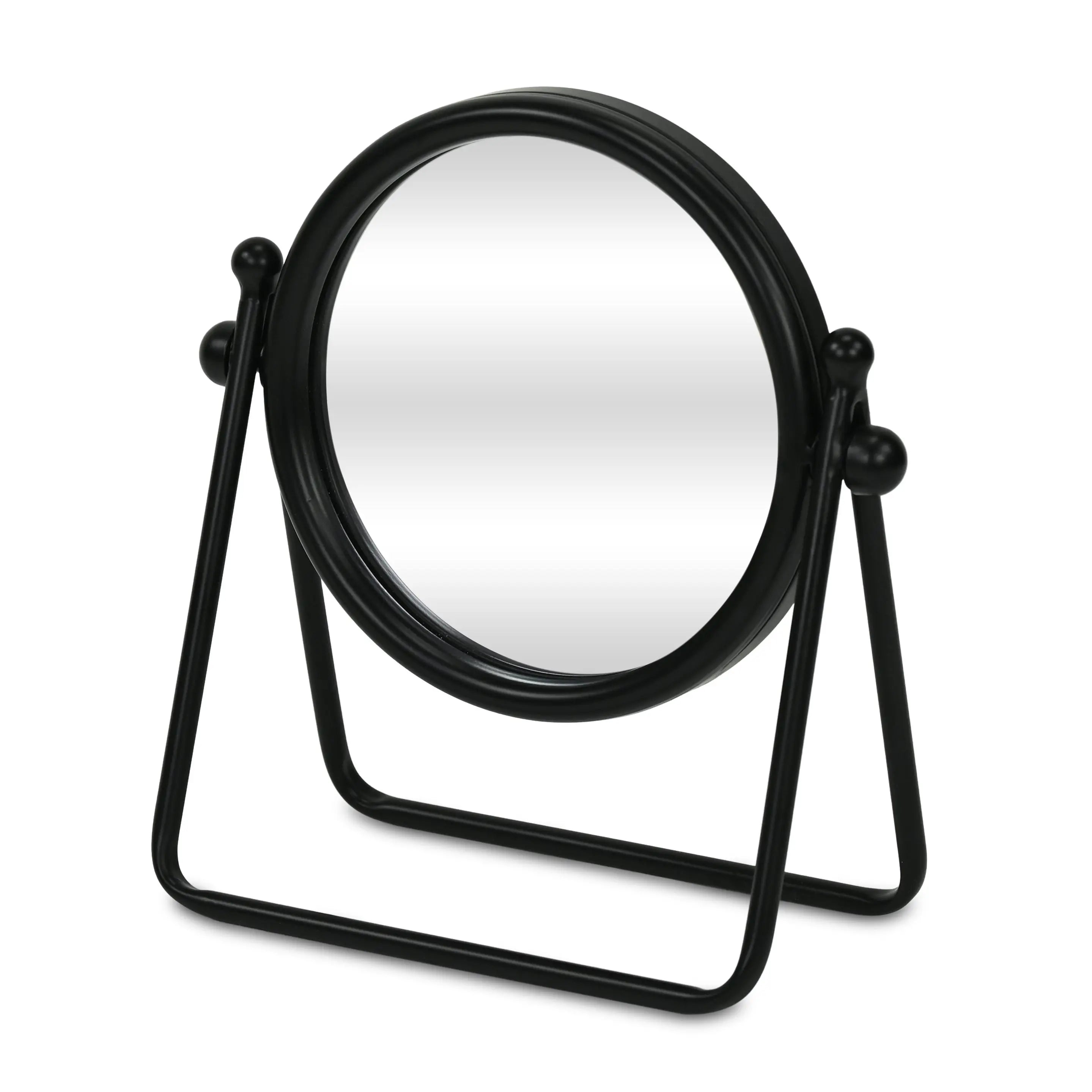 10" Black Metal Round Framed Adjustable Makeup Shaving Tabletop Mirror Homeroots Bed & Bath