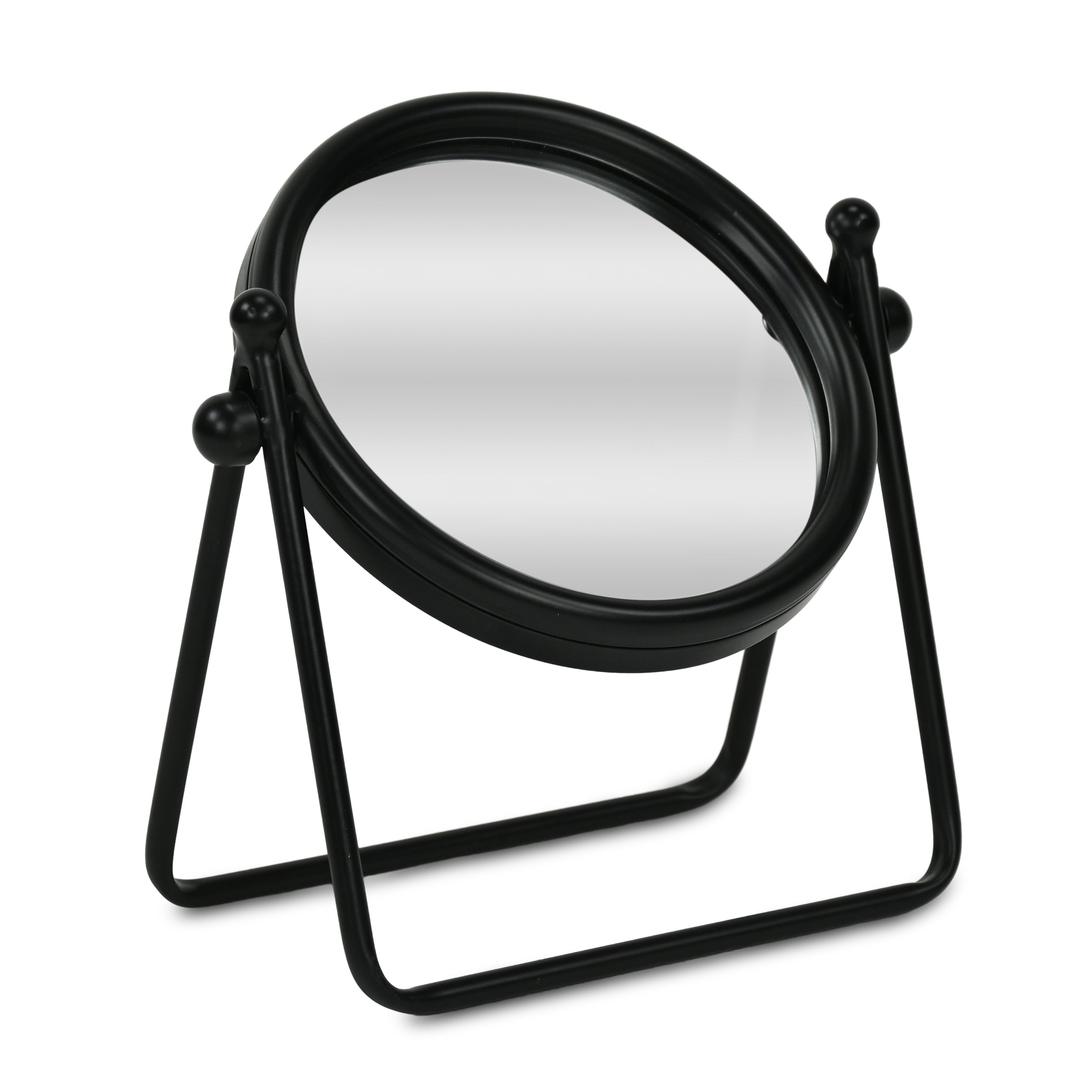 10" Black Metal Round Framed Adjustable Makeup Shaving Tabletop Mirror Homeroots Bed & Bath