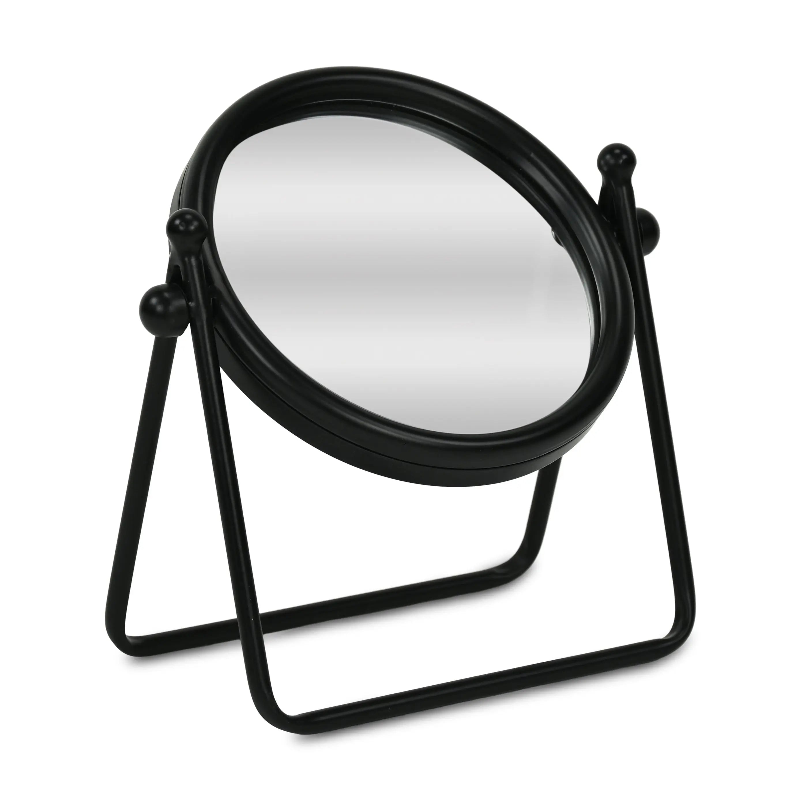10" Black Metal Round Framed Adjustable Makeup Shaving Tabletop Mirror Homeroots Bed & Bath