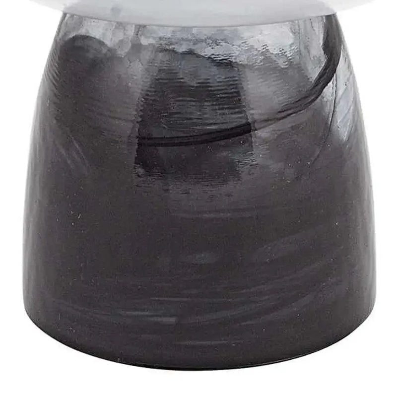 10" Black and Gray Swirl Mouth Blown Glass Footed Centerpiece Bowl Homeroots Kitchen & Dining