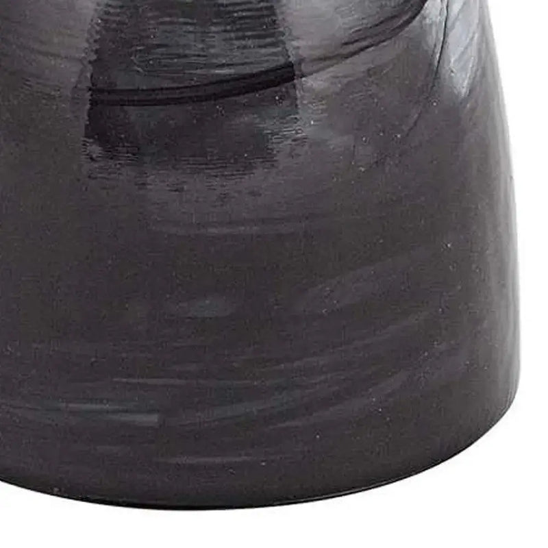 10" Black and Gray Swirl Mouth Blown Glass Footed Centerpiece Bowl Homeroots Kitchen & Dining