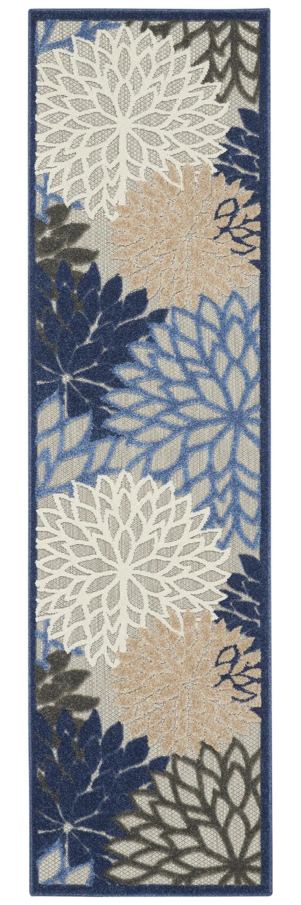 10' Blue And Gray Indoor Outdoor Area Rug - GreatEagleInc