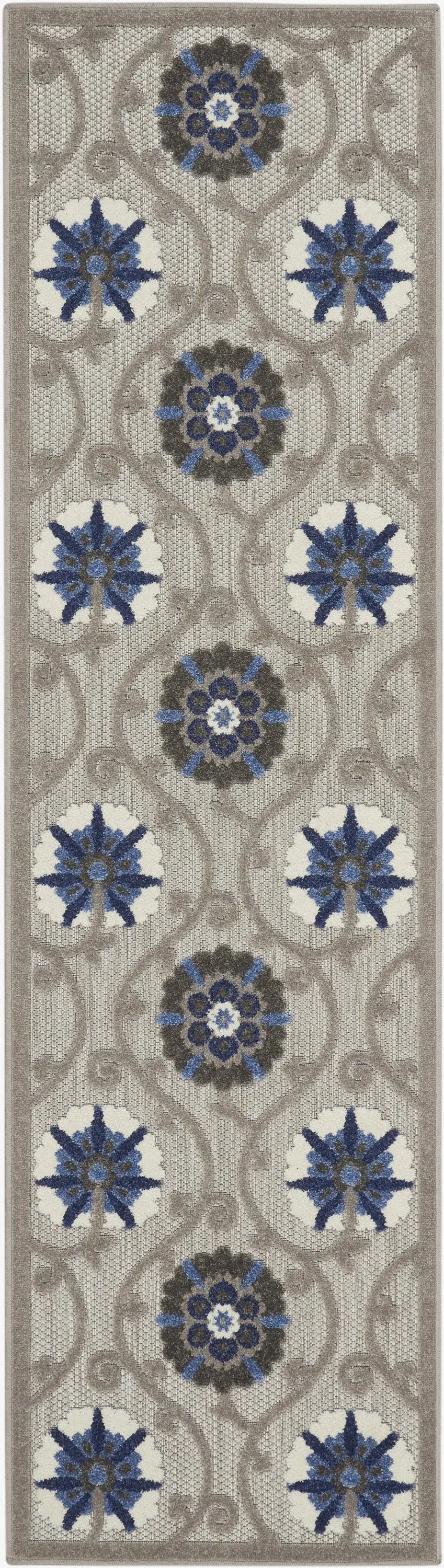10' Blue And Gray Indoor Outdoor Area Rug - GreatEagleInc