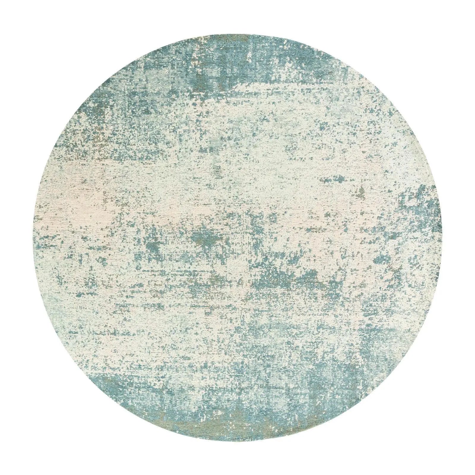 10' Blue And White Abstract Washable Round Rug With UV Protection Homeroots Home Decor