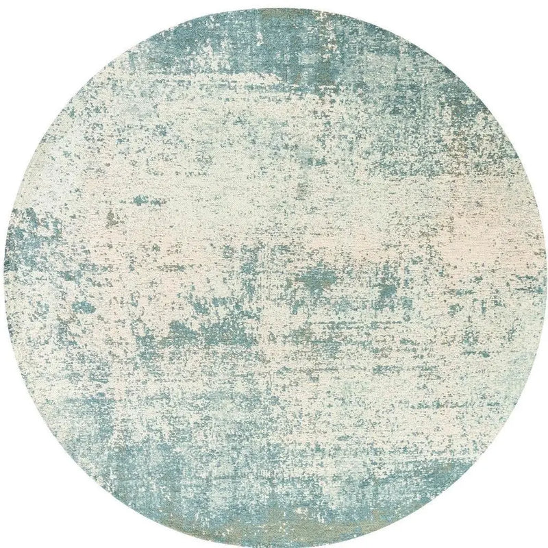 10' Blue And White Abstract Washable Round Rug With UV Protection Homeroots Home Decor