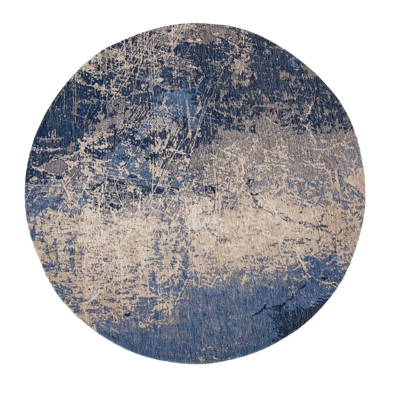10' Blue And White Abstract Washable Round Rug With UV Protection Homeroots Home Decor