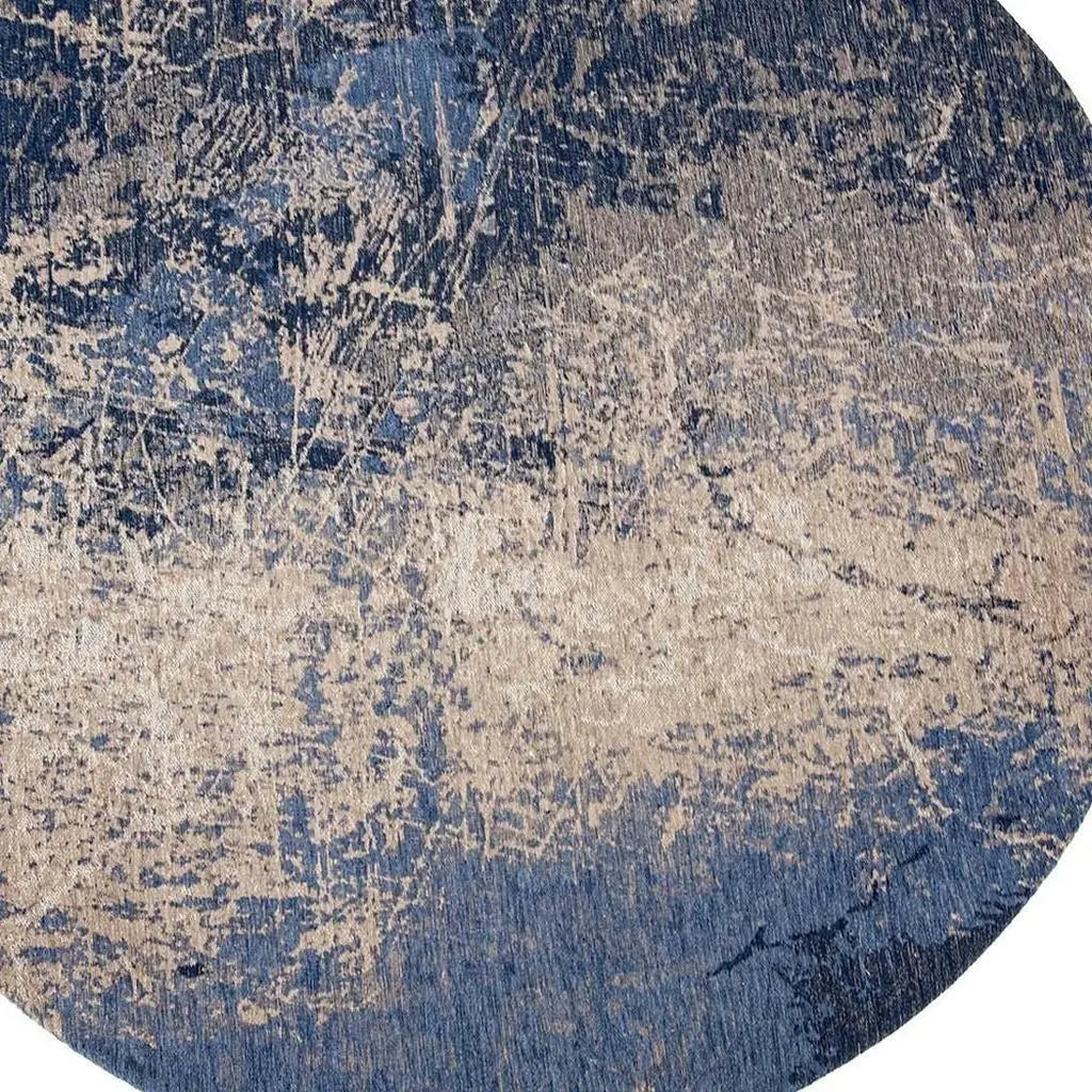 10' Blue And White Abstract Washable Round Rug With UV Protection Homeroots Home Decor