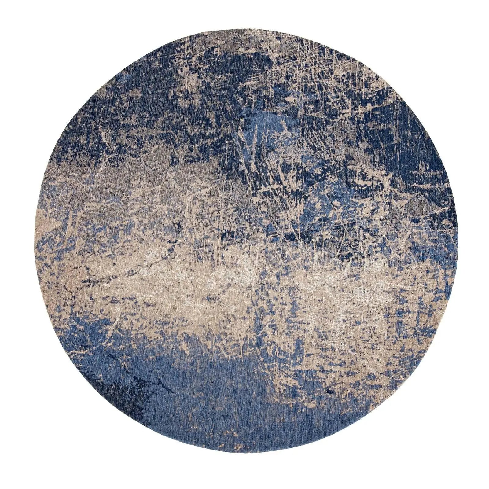10' Blue And White Abstract Washable Round Rug With UV Protection Homeroots Home Decor