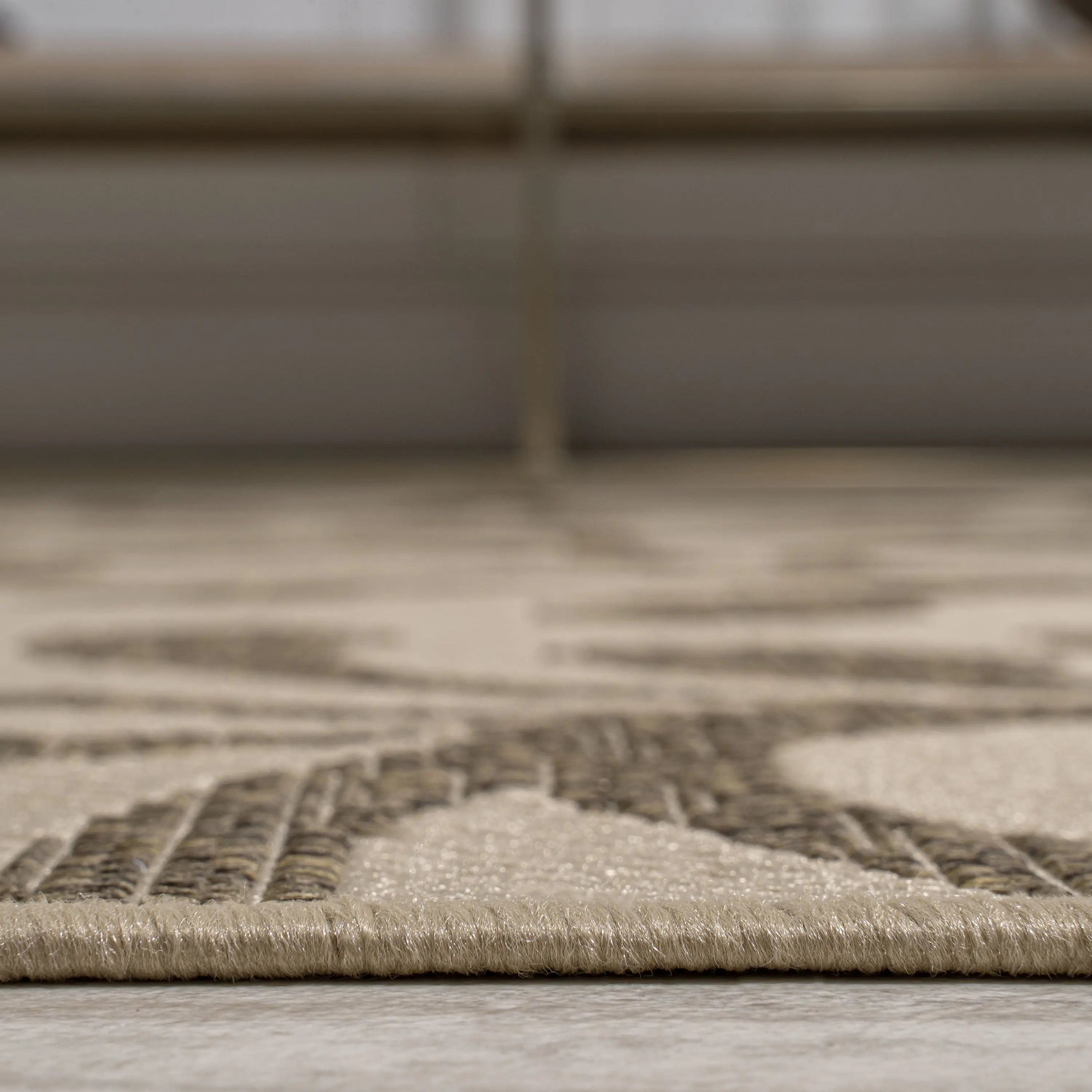 10' Brown And Beige Floral Indoor Outdoor Runner Rug Homeroots Outdoor