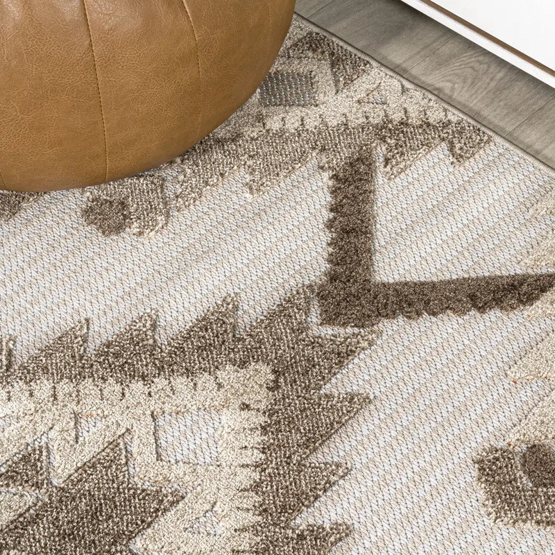 10' Brown And Ivory Moroccan Indoor Outdoor Runner Rug Homeroots Outdoor