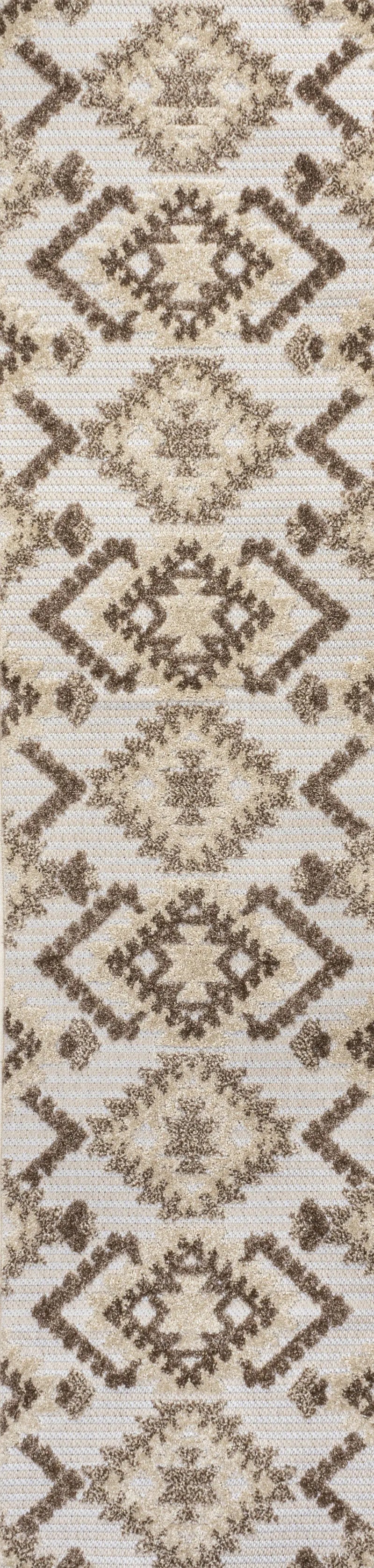 10' Brown And Ivory Moroccan Indoor Outdoor Runner Rug Homeroots Outdoor