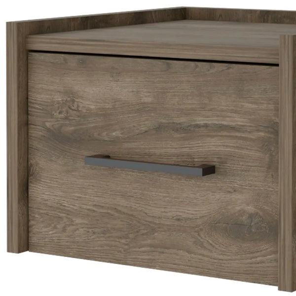 10" Brown Wood One Drawer Floating Nightstand Homeroots Bed & Bath