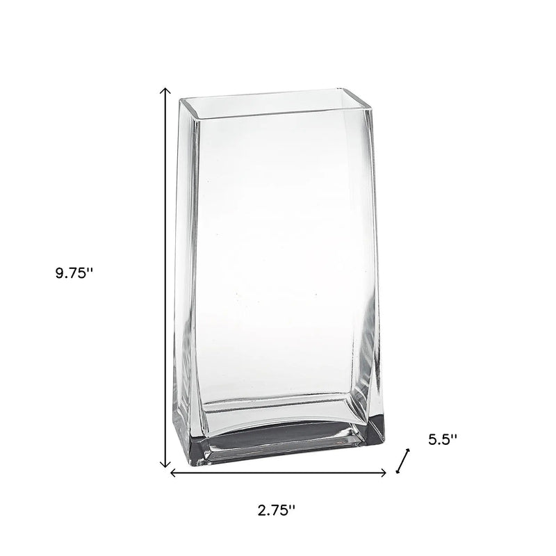 10" Clear Crystal Glass Rectangular Table Vase Homeroots Home Decor