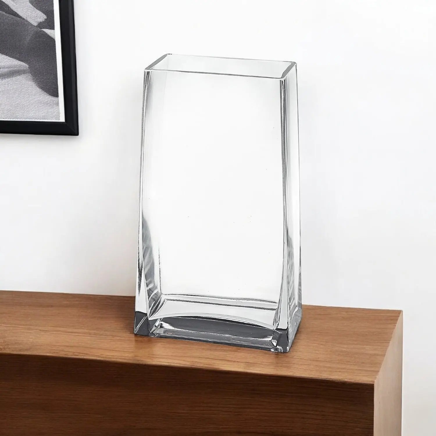 10" Clear Crystal Glass Rectangular Table Vase Homeroots Home Decor