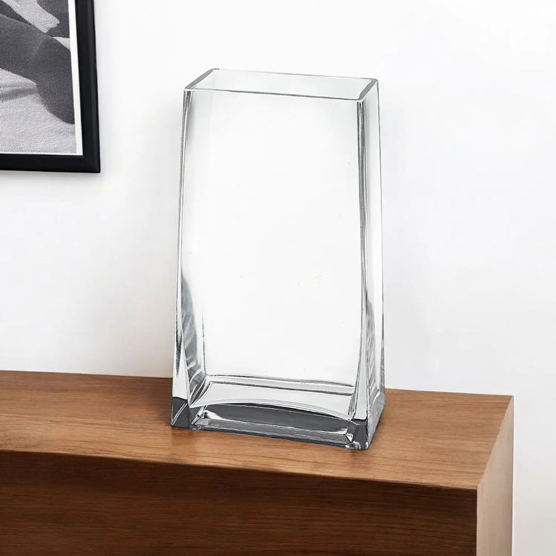 10" Clear Crystal Glass Rectangular Table Vase Homeroots Home Decor