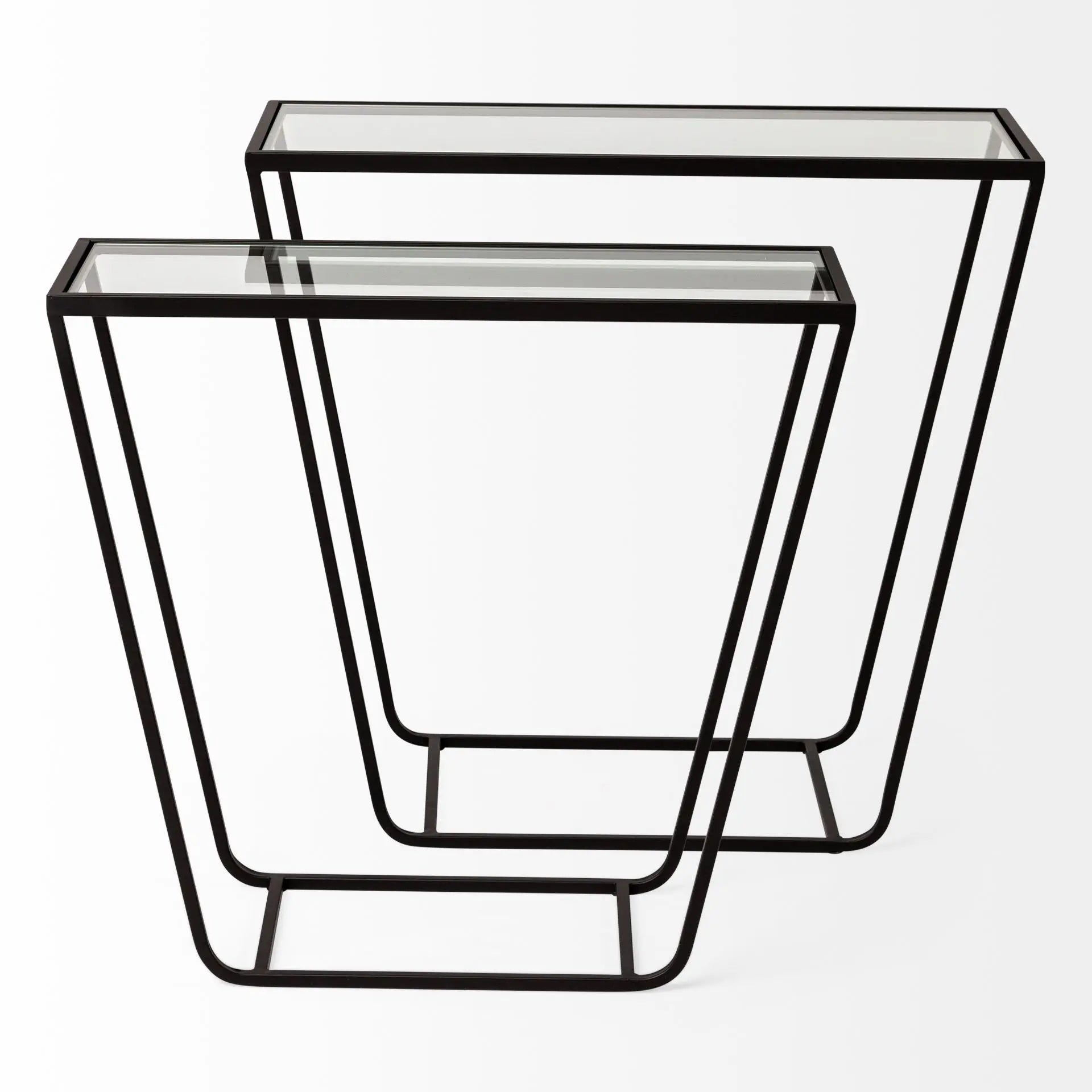 10" Clear Glass Frame Console Table - GreatEagleInc