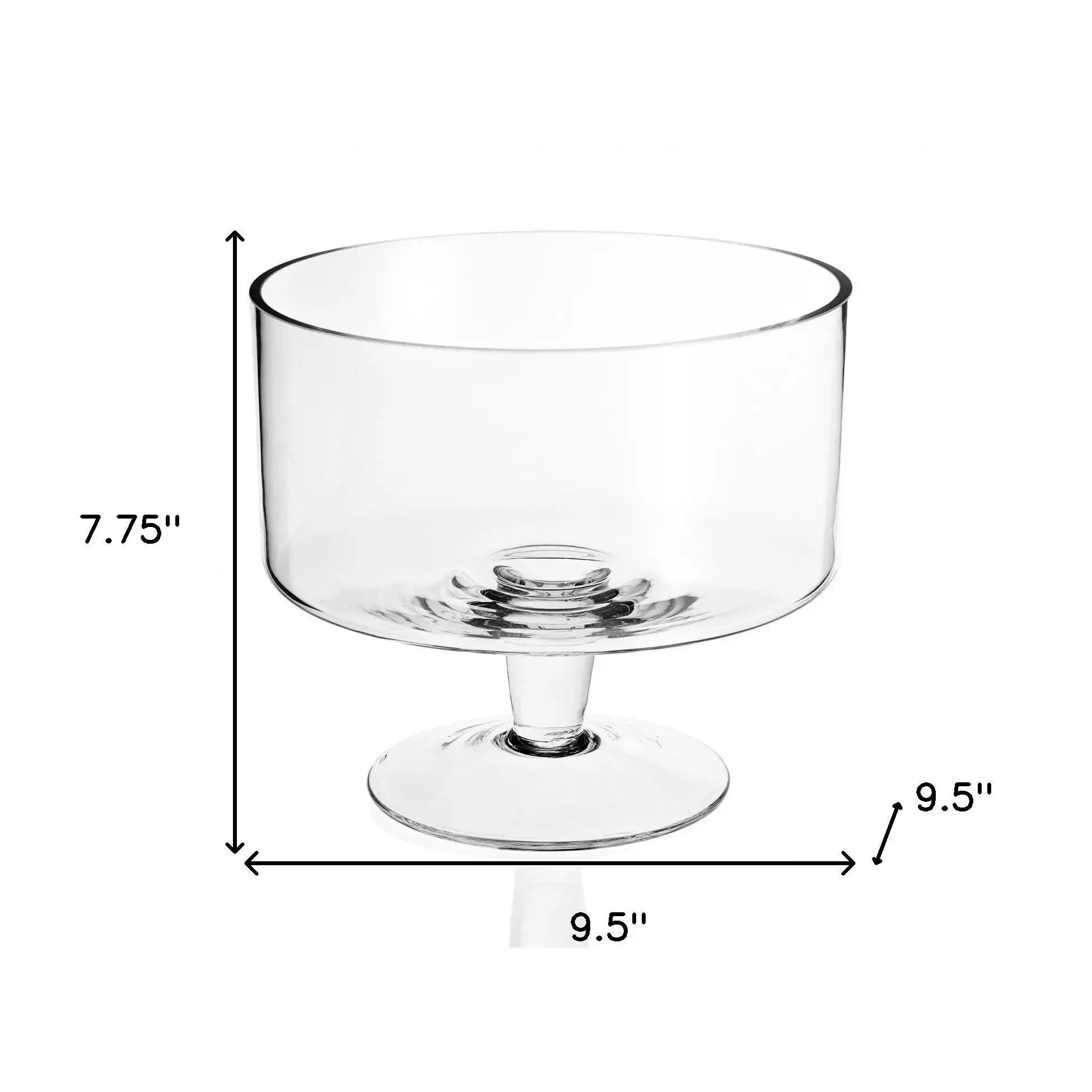 10" Clear Mouth Blown Crystal Round Trifle Bowl Homeroots Kitchen & Dining