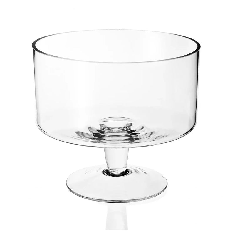 10" Clear Mouth Blown Crystal Round Trifle Bowl Homeroots Kitchen & Dining