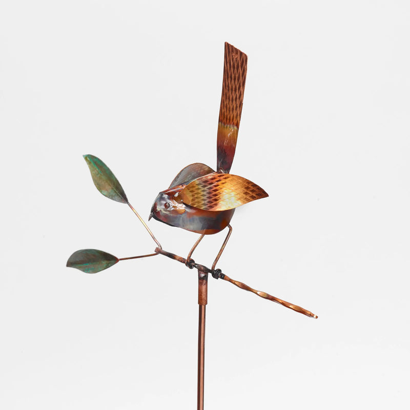 10" Copper  Birds Garden Stake Homeroots Outdoor