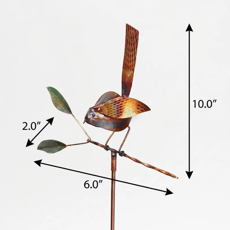 10" Copper  Birds Garden Stake Homeroots Outdoor