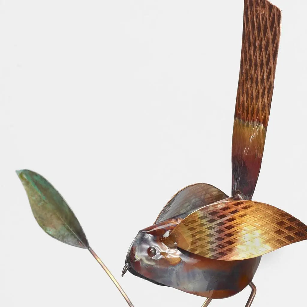 10" Copper  Birds Garden Stake Homeroots Outdoor