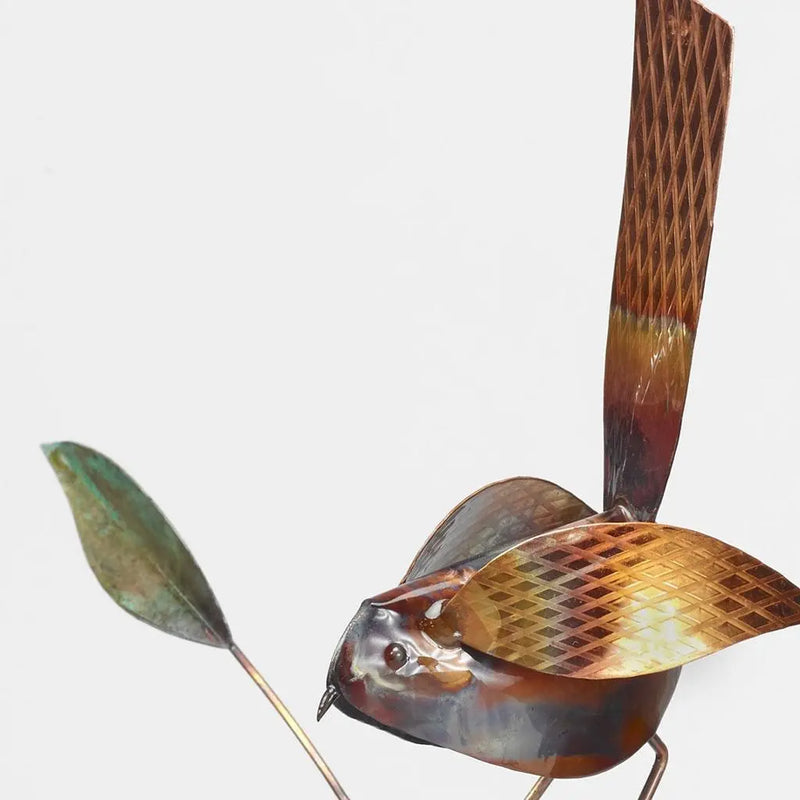 10" Copper  Birds Garden Stake Homeroots Outdoor