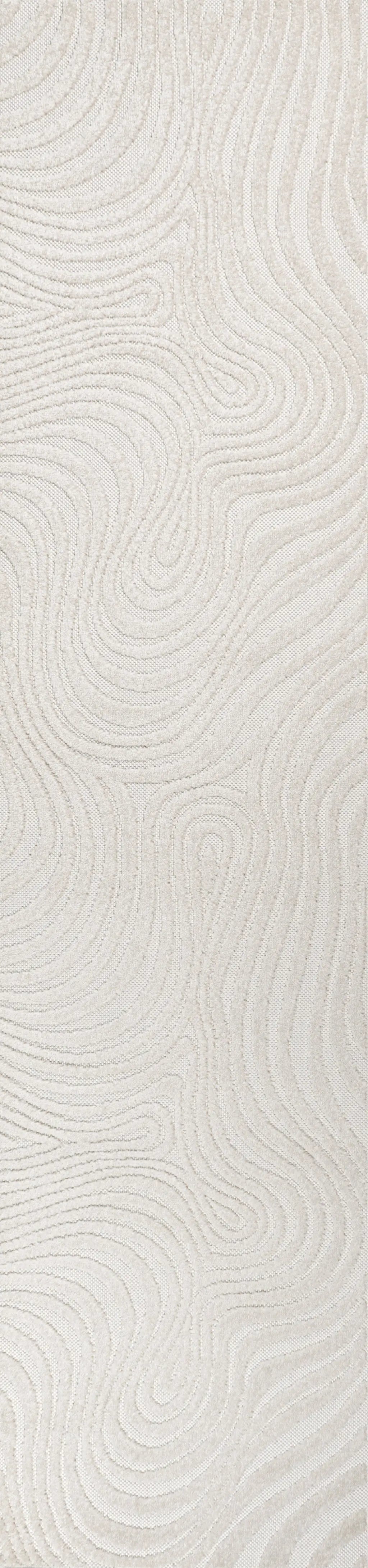 10' Cream And Ivory Abstract Indoor Outdoor Runner Rug Homeroots Outdoor