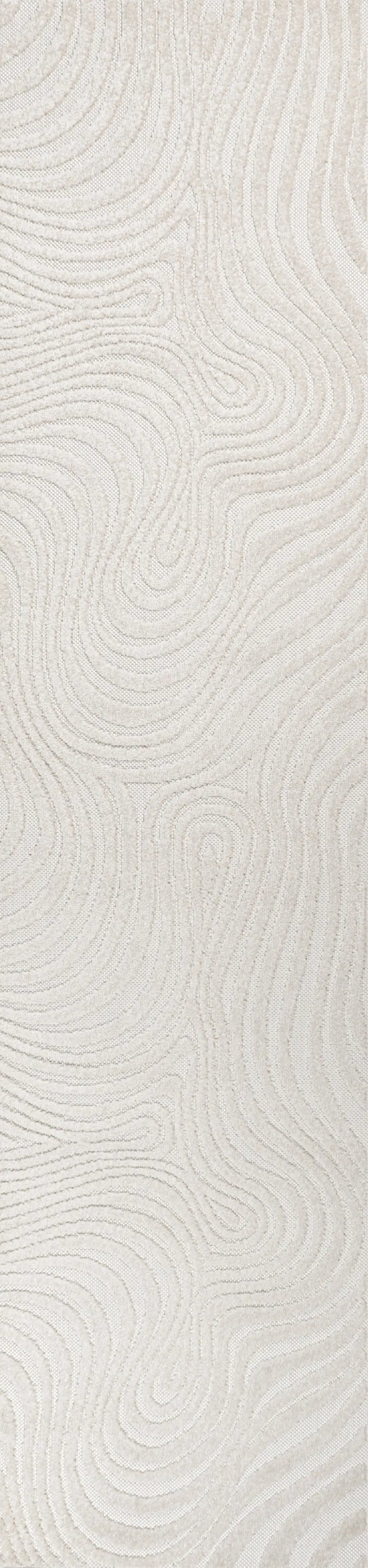 10' Cream And Ivory Abstract Indoor Outdoor Runner Rug Homeroots Outdoor