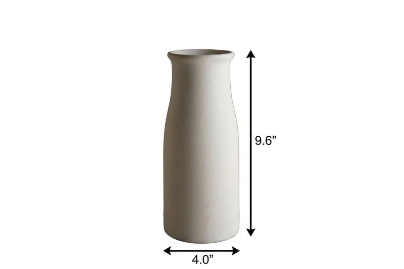 10" Cream Ceramic Cylinder Table Vase Homeroots Home Decor