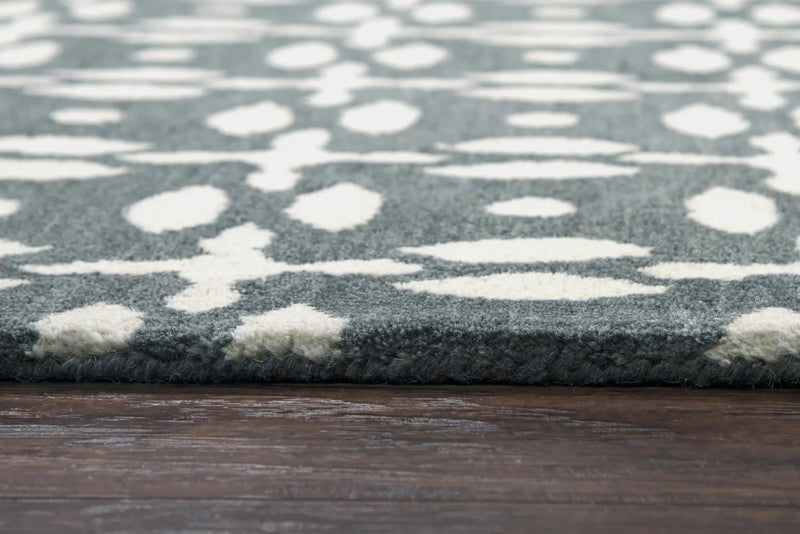 10' Gray And Beige Wool Geometric Hand Tufted Round Rug Homeroots Home Decor
