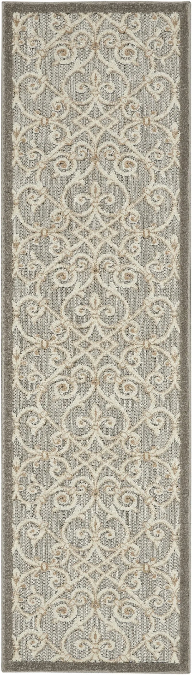 10' Gray And Ivory Indoor Outdoor Area Rug Homeroots Outdoor